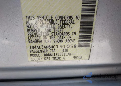 2017 Nissan Altima 2.5 Sv from USA, damaged, VIN 1N4AL3AP6HC191058